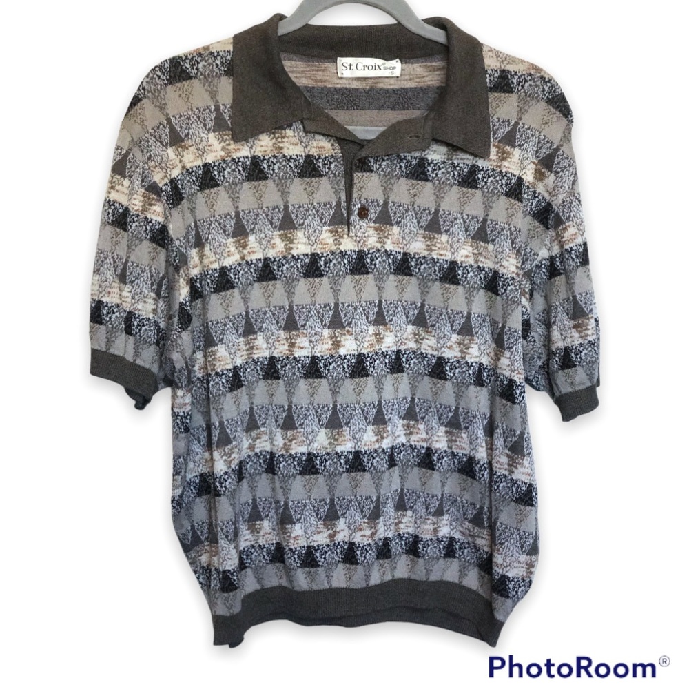 Vintage St Croix 80s Knit Polo Sweater